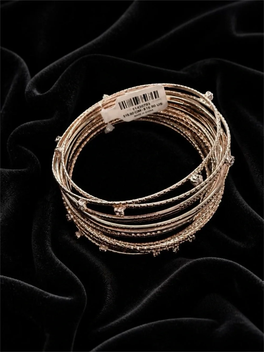 Torrid Bangle Set Rose Gold and Crystal Set of 15